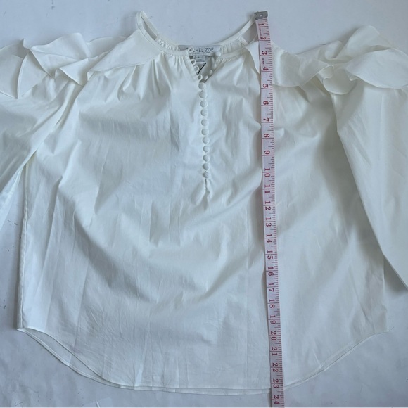 Rachel Zoe Alea Cold Shoulder Ruffle Open Shoulder Blouse Off White Plus Size 2 - Picture 14 of 16